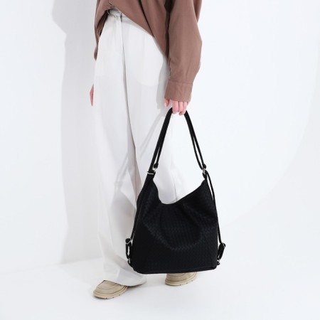 Bag Women's bag with zipper, black color-6