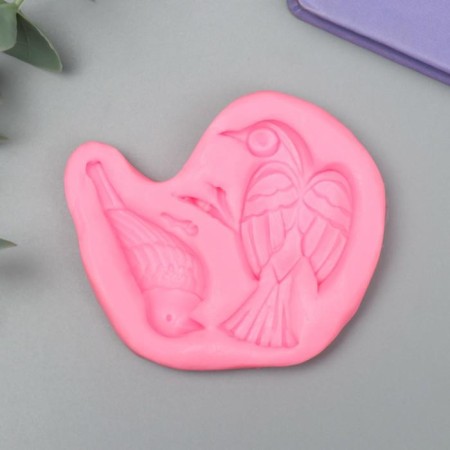 Mold Silicon "Two Birds" 2 objects 6.5 cm