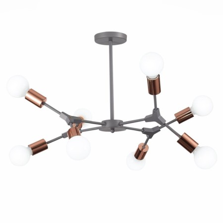 Ceiling EVOLUCE lamp. Sle106403-08. Palare. 8x60 watts, E27, 69.5x69.5x35.5 cm, gray color, pink gold-8