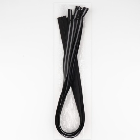 Lightning “Spiral”, No. 7, detachable, waterproof, with a reflective tape, locking machine, 80 cm, black/gray color-2