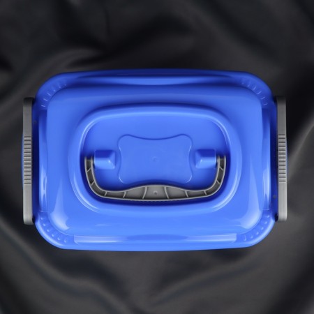 Boxing for storing sewing accessories, with a lid, 28.5 × 19.5 × 15.5 cm, the color is transparent/blue-3