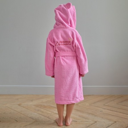 Terry robe of children's "Beloved daughter" Rr. 34 (122-128 cm), pink-4