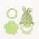 Standing for the egg "Bunny" 8.5x8.5x14.5 cm (set 4 parts) Salad