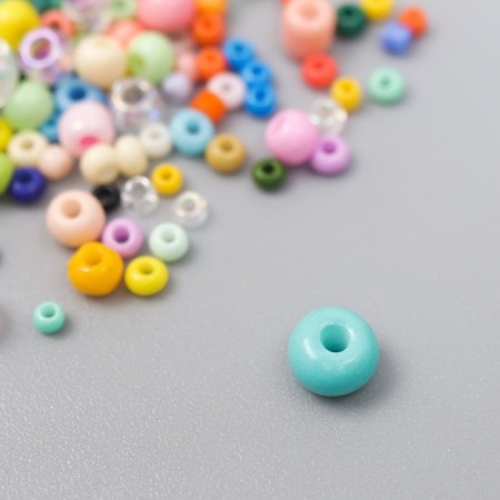Glass beads 6/0-15/0 "Assorted Rainbow" d = 1.5-4 mm, nr 10gr-1
