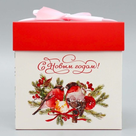 Folding box "Bullfires", 15 x 15 x 15 cm, new year-2