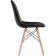 Wooden chair KVADRO 1 array of beech/metal/eco -leather, natural/black 44x51x84 cm