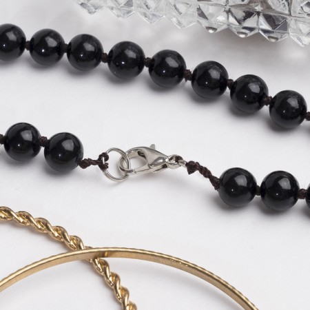 Beads ball No. 8 through the node "Agate Black", 60 cm-1