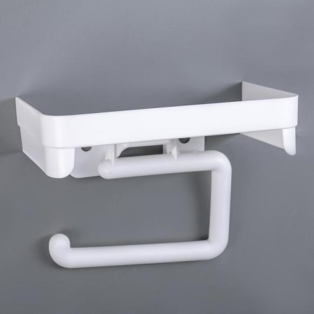 A holder for toilet paper with a shelf, white color-5