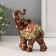 Polystone souvenir "Caramel elephant in the red-golden blast with ruby" MIX 14x11.5x6 cm