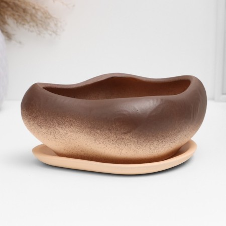 Bonsai Small pot of brown, 17x14x8cm-1