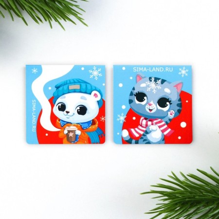 Gift New Year's set: notebook, stickers 2 liters and magnetic bookmarks 2 pcs "Fairytale set"-10