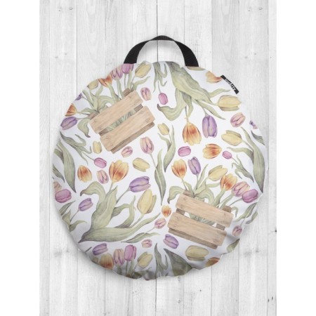 Pillow Sidushka "Tulips as a gift", decorative, d = 52 cm