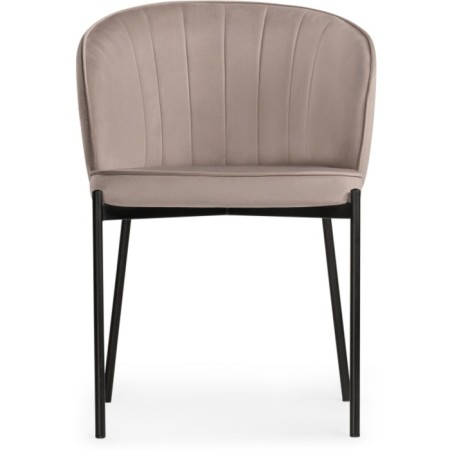 Stool on a metal frame Neil metal/velor, black/latte 58x54x80 cm-1