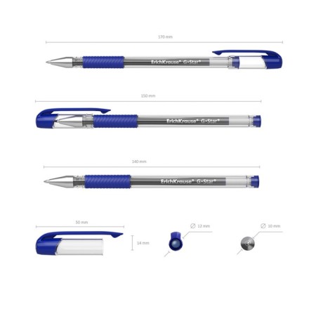 Gel pen Erichkrause G-Star Classic, node 0.5 mm, flu, blue-1
