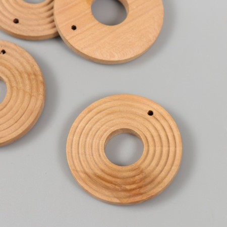 Decor for creativity wood "Circles" natural 4x4x0.5 cm