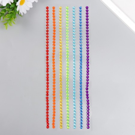 Stick plastic rhinestones "Rainbow" d = 0.6 cm 32x10.5 cm-1