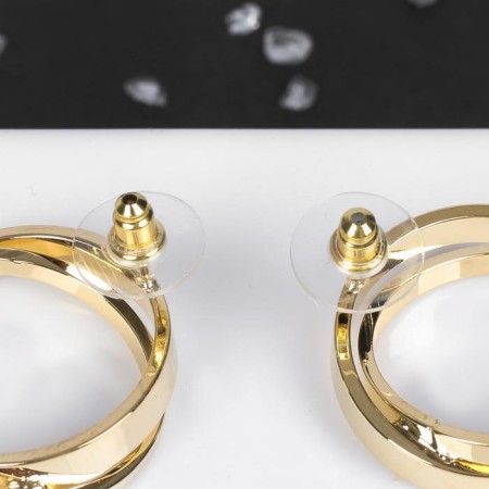 Earrings metal "circles" are dense, color gold-3