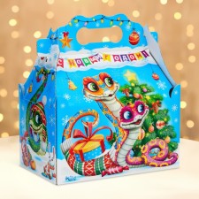 New Year. Gift box New Year's casket is a simple 
