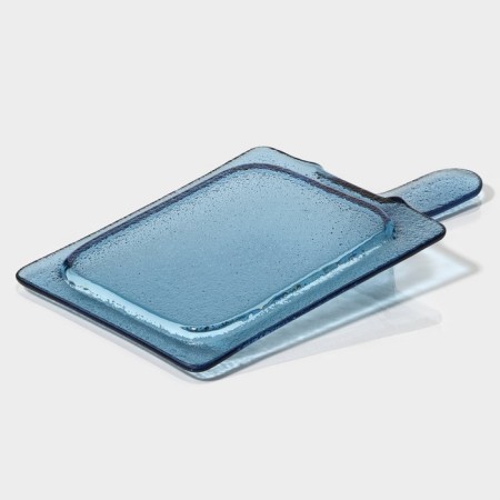 Glass Serving Magistro "Avis", 29.5 × 15.5 × 4 cm, blue color-3