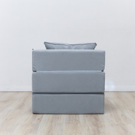 Walked armor-bed "Essen", velor fabric, gray color-2
