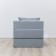 Walked armor-bed "Essen", velor fabric, gray color