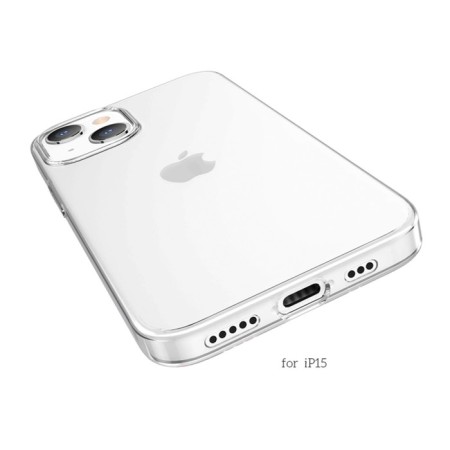 Hoco Case for iPhone 15, silicone, thickness 1.1 mm, transparent-2