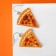 Earrings plastic "goodies" pizza, color orange-red