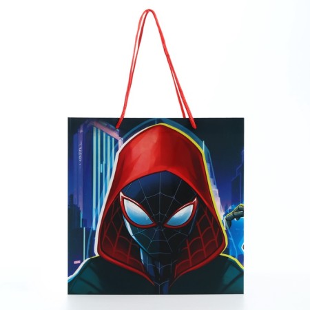 Gift package with a wide bottom, 30x30x30 cm, spider-man-1