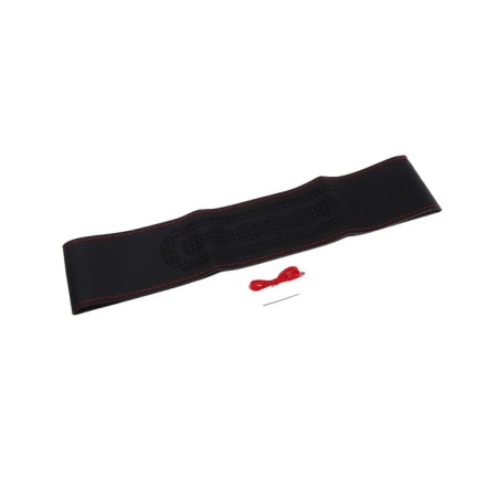 Torso steering wheel, 38 cm, artificial leather, pattern, red thread