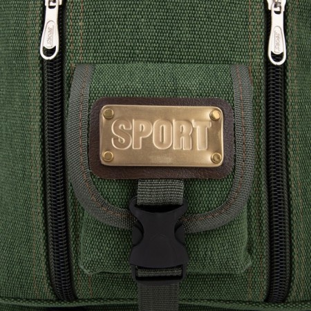 Tourist backpack, 60 l, lightning department, external pocket, green color-9