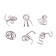 Metal puzzle "Mysteries of Mayan Civilization", a set of 6 pcs.