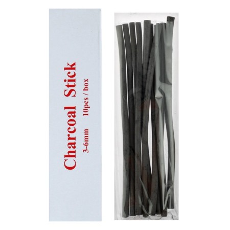 Coal natural for drawing set 10 pieces, diameter 3-6 mm, (from willow wood), ZHK, DK11074