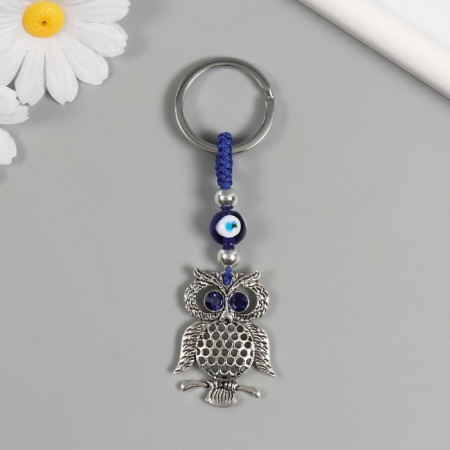 A keychain from the evil eye "owl on a branch" 3.3x7 cm