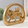 Souvenir Polystone "King of animals with tukans" gold 30x7x23 cm