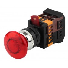 BBG20-ALA-K04E ALA22 Era button Red D22mm Neon 240V 1Z+1R