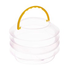 A cup for folding brushes d = 8.5 cm, with a sponge, transparent with a handle