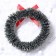 Decor "New Year's Wreath with a bow", a set of 3 pcs., Size 1 pc. -6.5 cm, dark green color