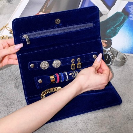Organizer for storing jewelry twisting "clutch" 22 × 28 cm, blue color-4