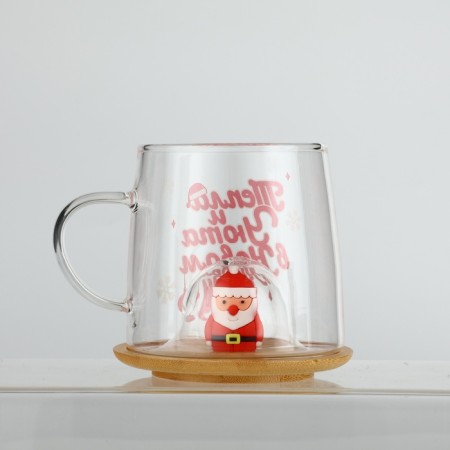 Glass mug with a lid "heat and comfort", 350 ml-2