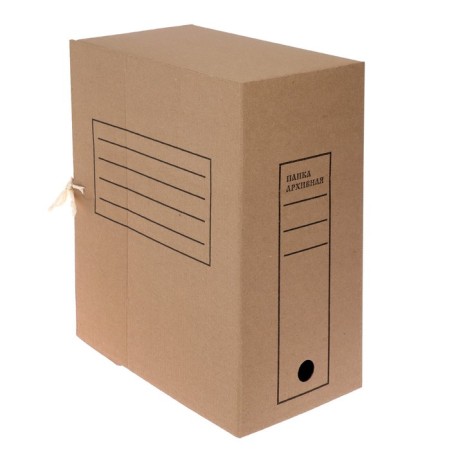 Archive folder with ties, microhofrocardon, 150mm, brown, up to 1400l