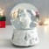 Souvenir Polystone Water Ball Music "White Bear with a Christmas tree and a gift" 11.5x11.5x14 cm