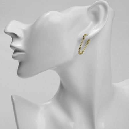 Earrings with rhinestones Xuping Classic pin, white color in gold-2