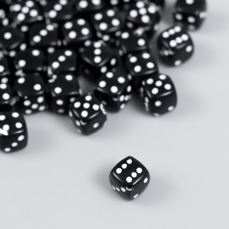 Beads for creativity Plastic "Black Playing Cube" White Points set 20g 0.8x0.8x0.8 cm 78118-1