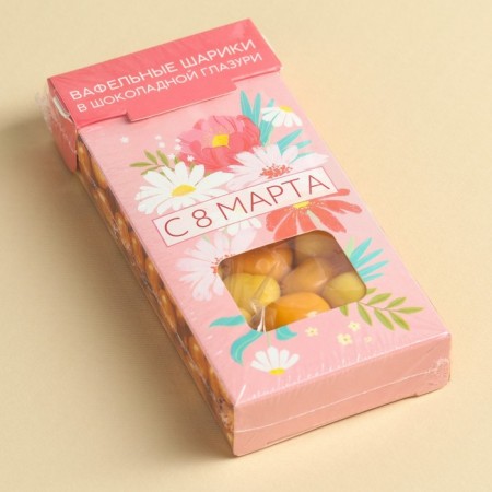 Waffle balls in the glaze “From March 8” Taste: melon-banana, 50 g.-5