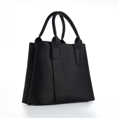 Women's bag with lightning, textura, average size, black color-1