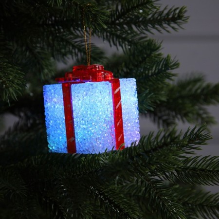 LED figure "White Gift" 8 cm, plastic, AG13x3 batteries, glow of multi (RGB)