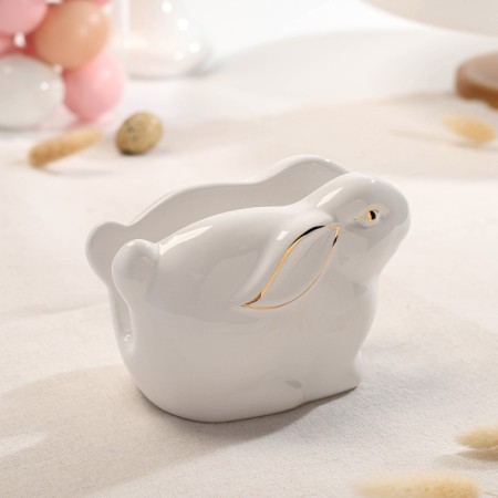 Salphetens Dolyana "Bunny in Gold", 12 × 7 × 8.5 cm, white color-1
