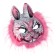 Carnival mask "hare", pink color
