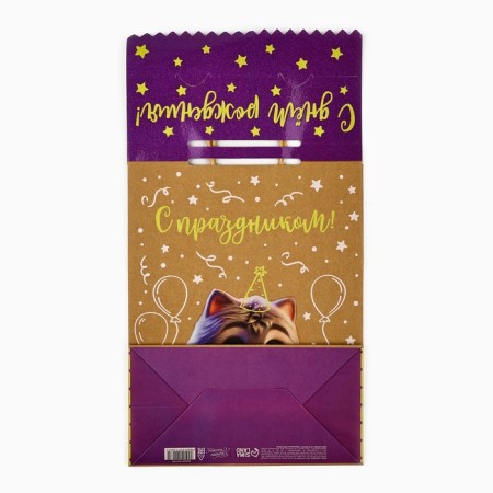A package with a “Happy Birthday” valve, cat, craft, glitter, 19.5 × 10 × 25.2 cm-4