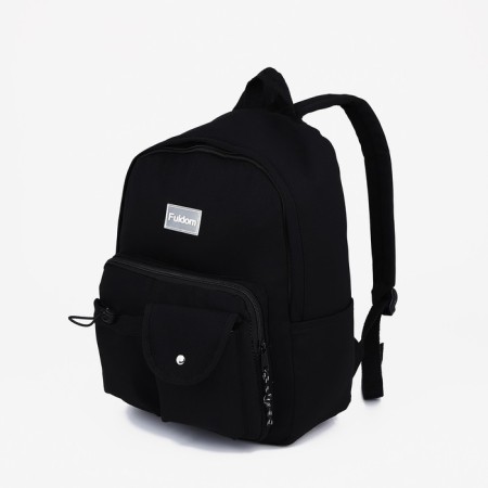 School backpack from lightning textiles, external pocket, Fulldorn, Black color